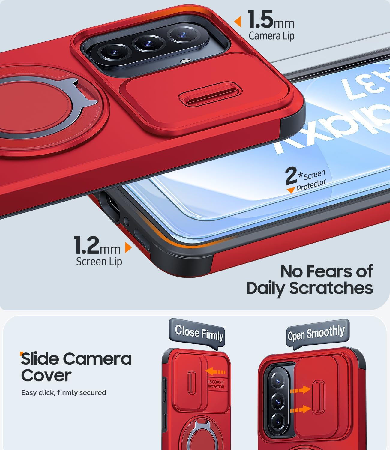 Thumbnail 2 de AOUIA Samsung A37 case with 2 pack screen