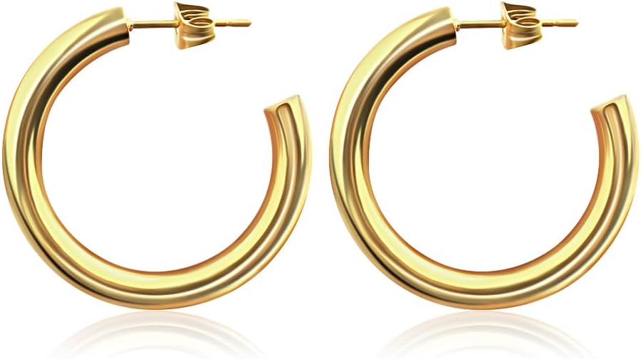 Detalle de GOOD.designs Creoles 30 mm oro 18K
