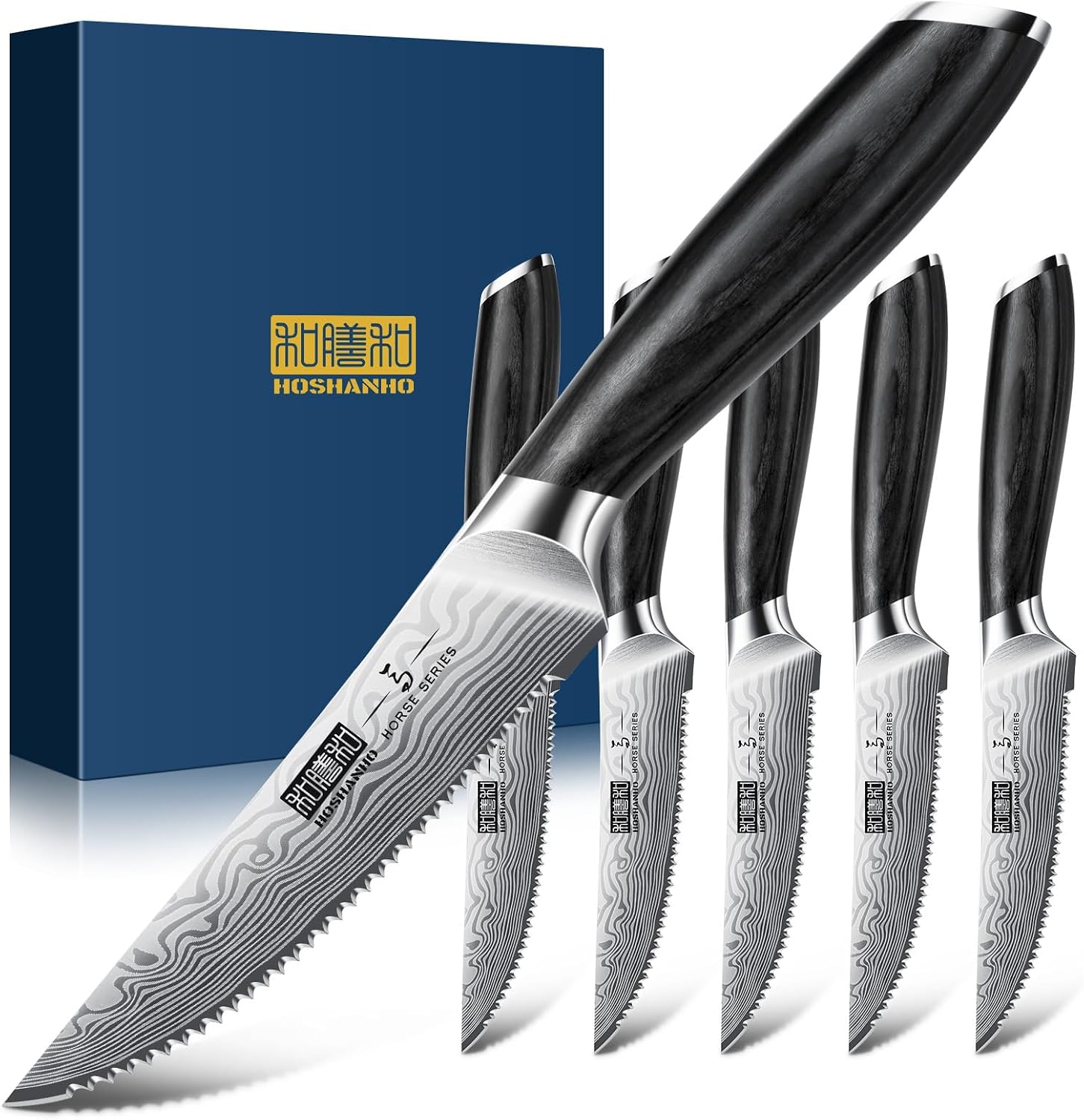 Detalle de HOSHANHO Steak Knife Set, 4.5-Inch Blades