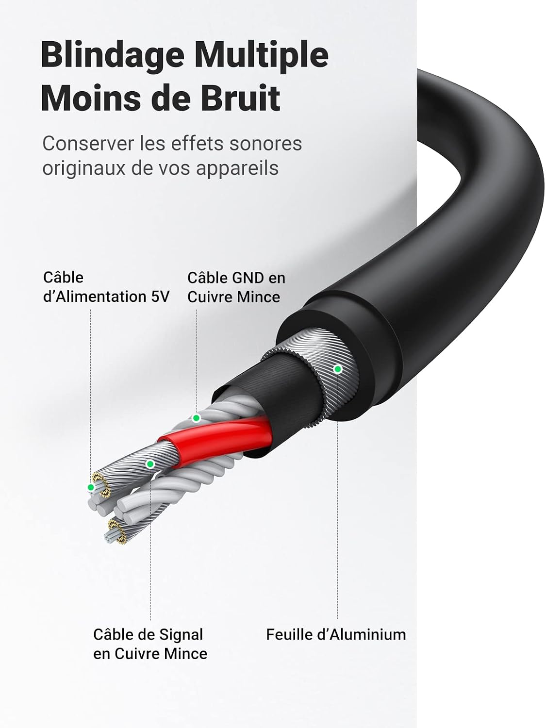 Detalle 2 de UGREEN Carte son USB 15 cm
