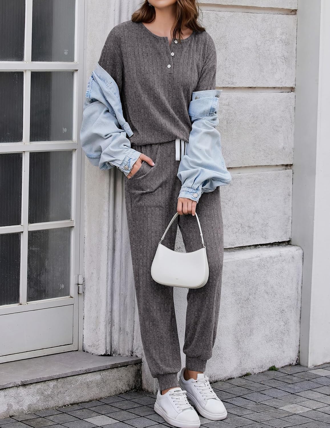 Detalle 2 de Ekouaer Women's Knit Lounge Set in Polyester Blend