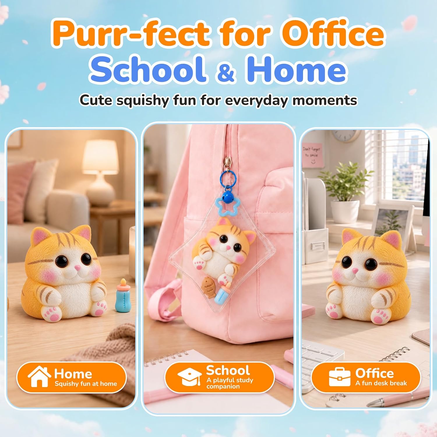 Detalle 2 de Reenovan TS002 Cat Squishy Toy, Soft TPR Sensory Fidget