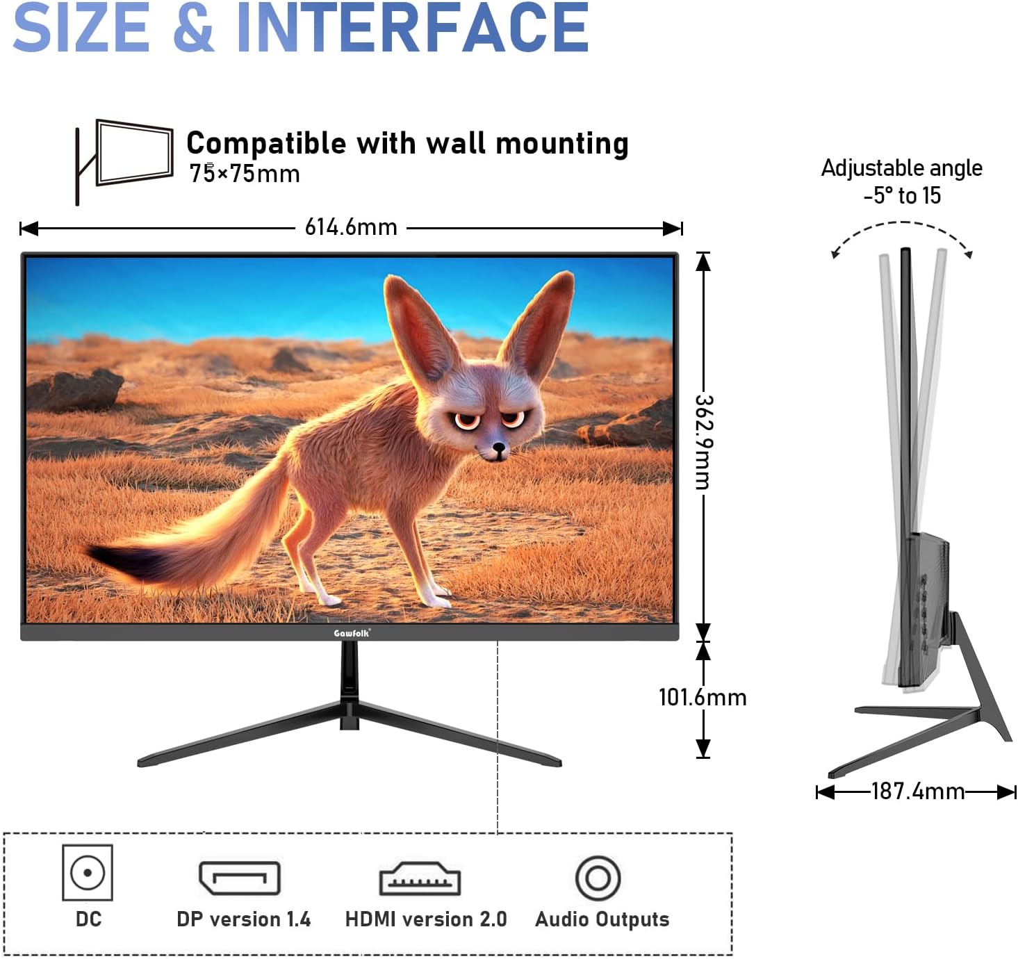 Thumbnail 5 de Gawfolk 27 inch IPS 2K QHD monitor 75Hz