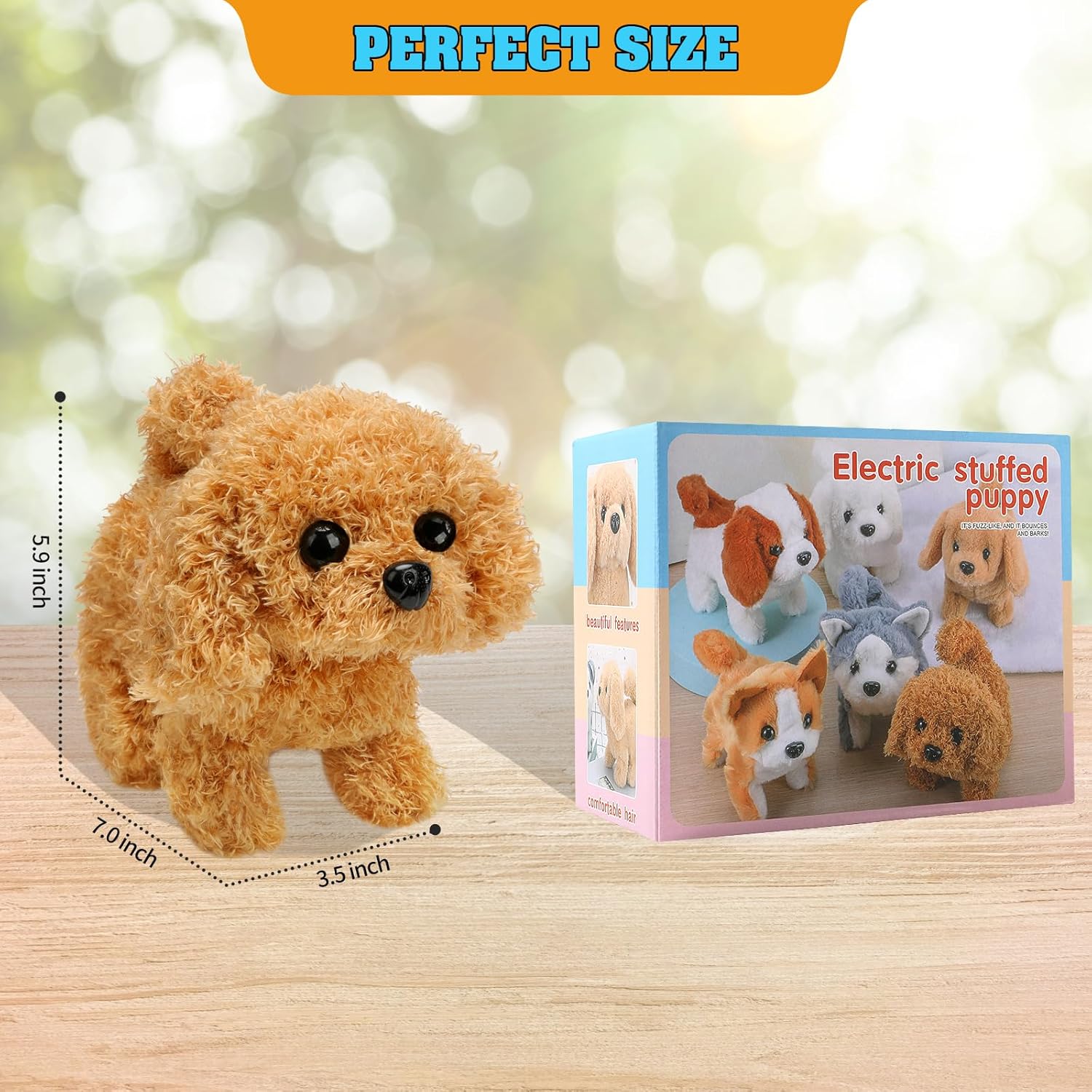 Detalle 2 de KSABVAIA Plush Teddy Toy Puppy Electronic Interactive Dog
