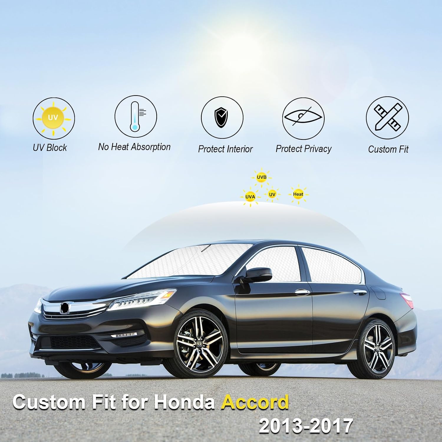 Detalle 2 de KMF 6pcs Thicken Sun Shades for Honda Accord 2013-2017