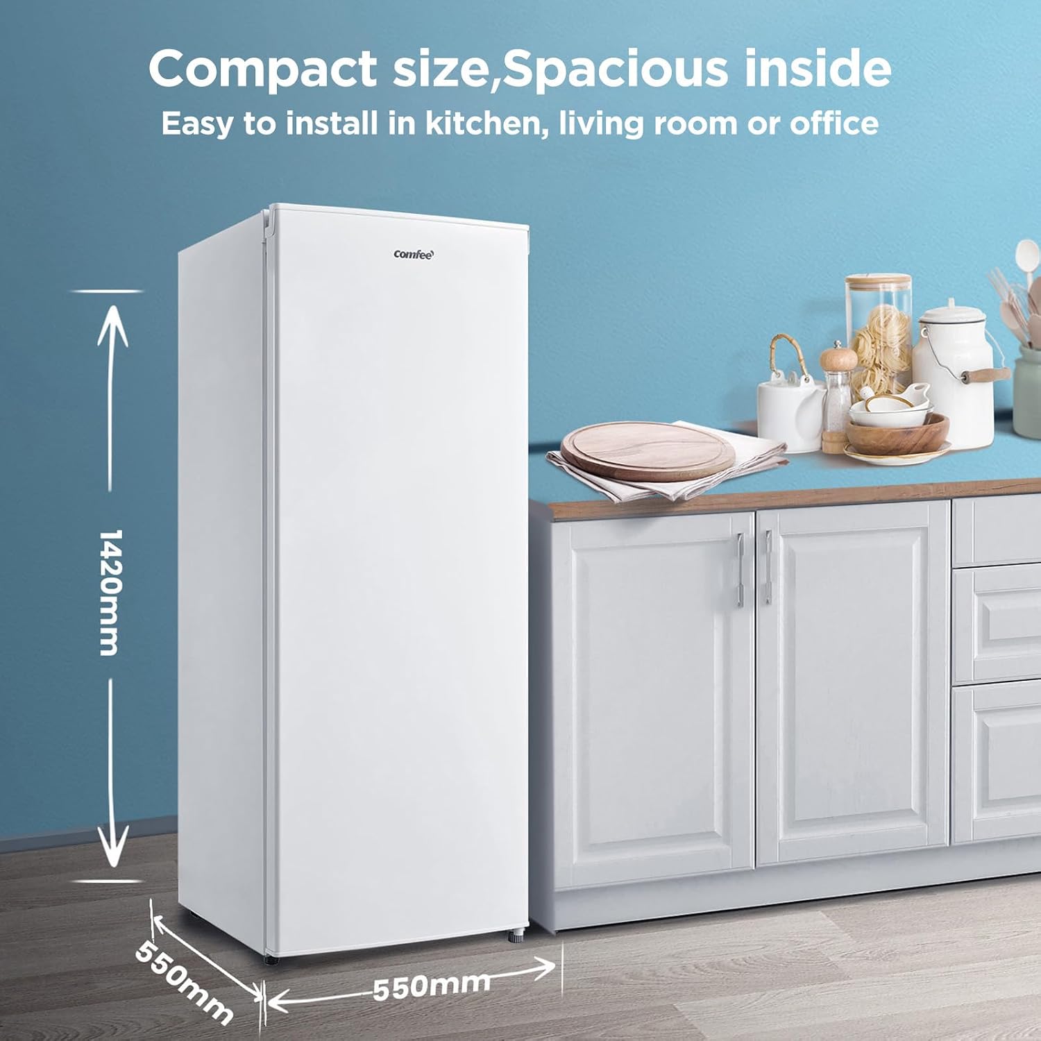 Thumbnail 4 de COMFEE' 160L Freestanding Upright Freezer (RCU160WH2UK(E))
