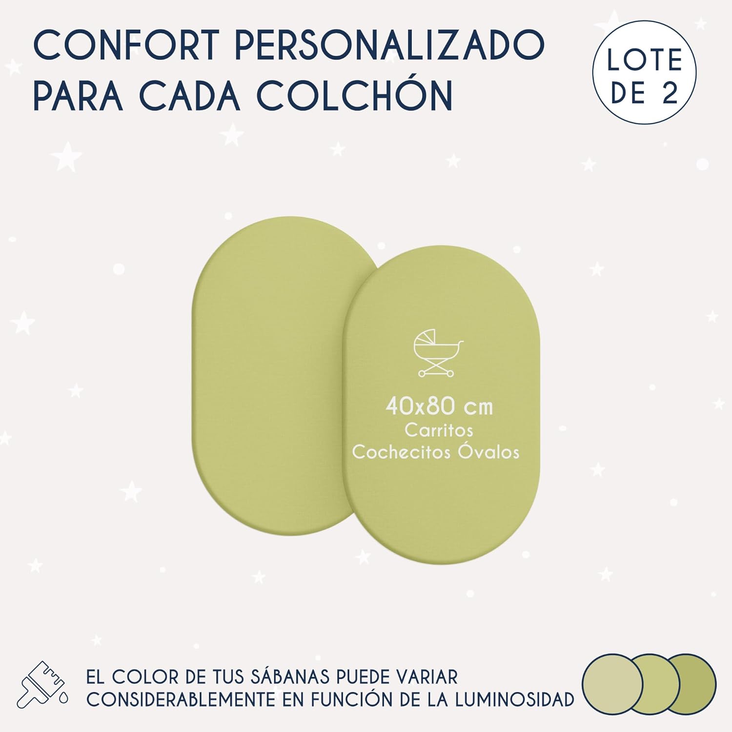 Thumbnail 1 de Dreamzie Juego de 2 Sábanas Cuna 40x80 Algodón 100%