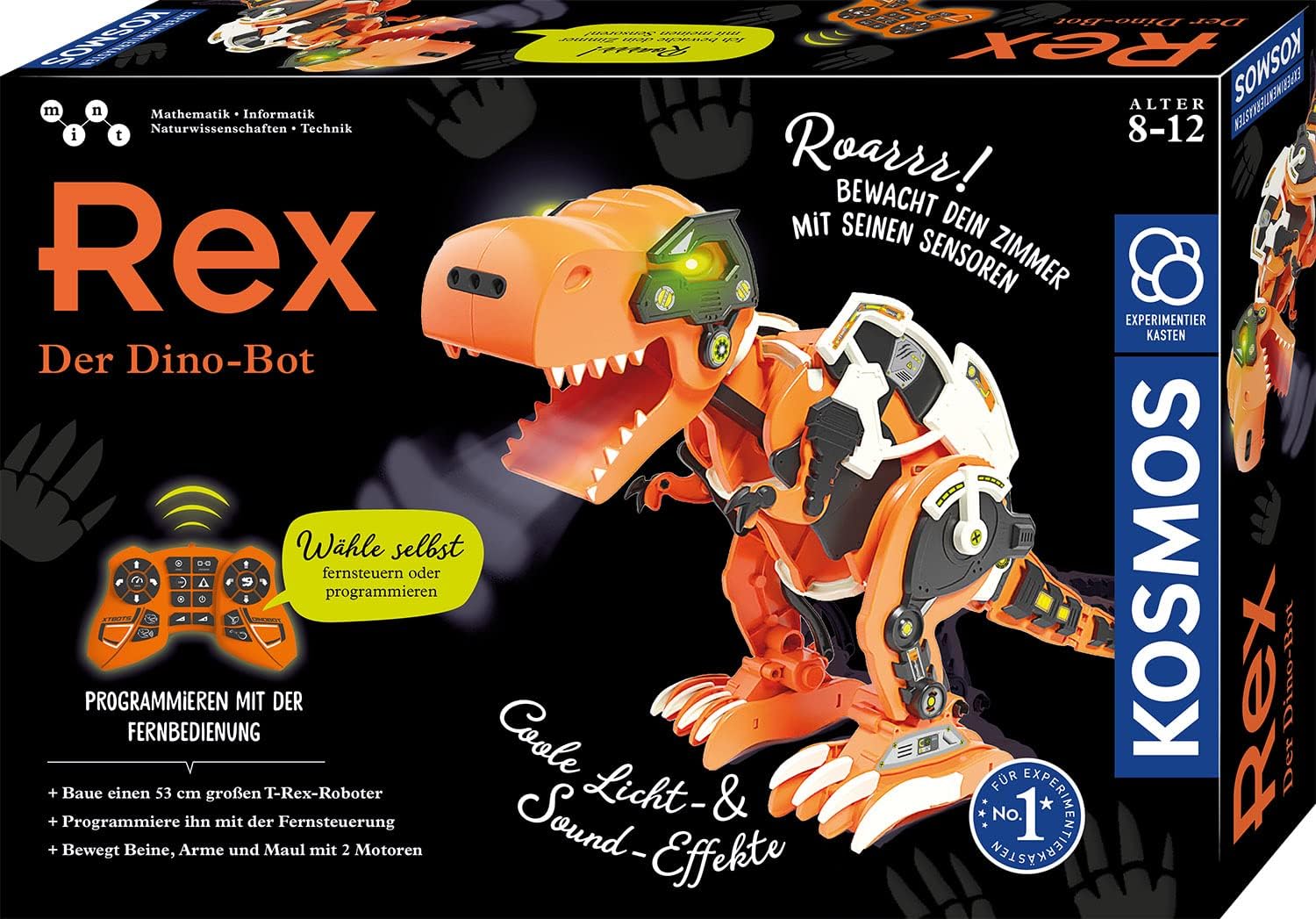 Detalle de KOSMOS 621155 Rex – Tyrannosaurus-robotbouwpakket met infraroodsensor