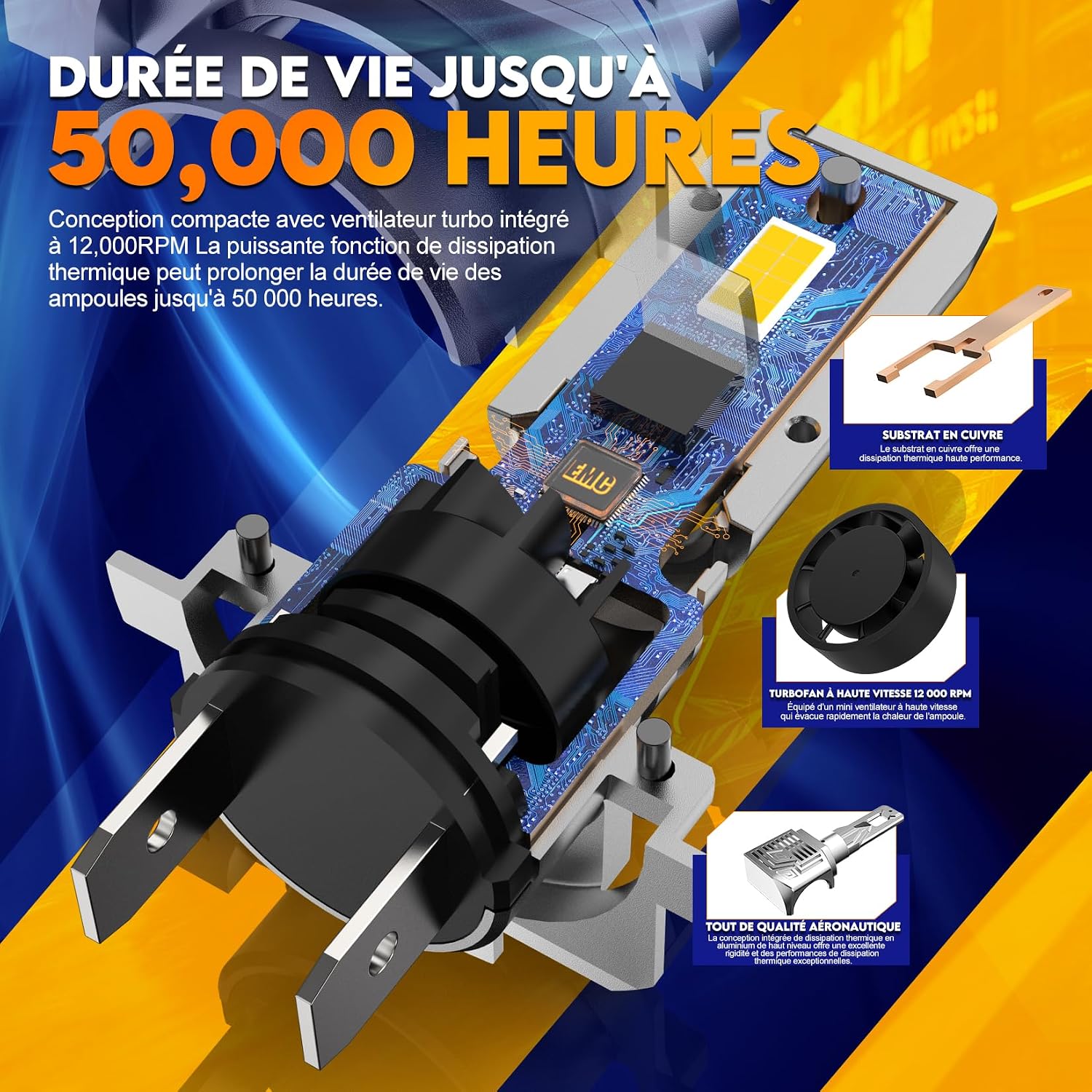 Thumbnail 6 de FREERAP H7 LED 32000LM 100W ampoules pour voiture