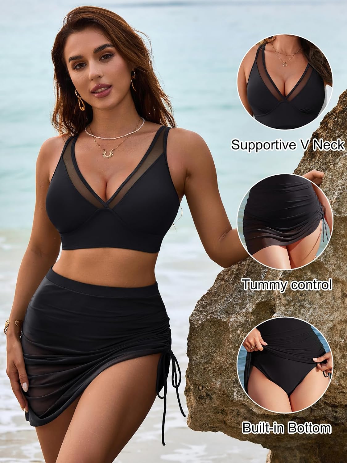 Detalle 2 de Blooming Jelly Swim Skirt High-Waisted Tummy Control