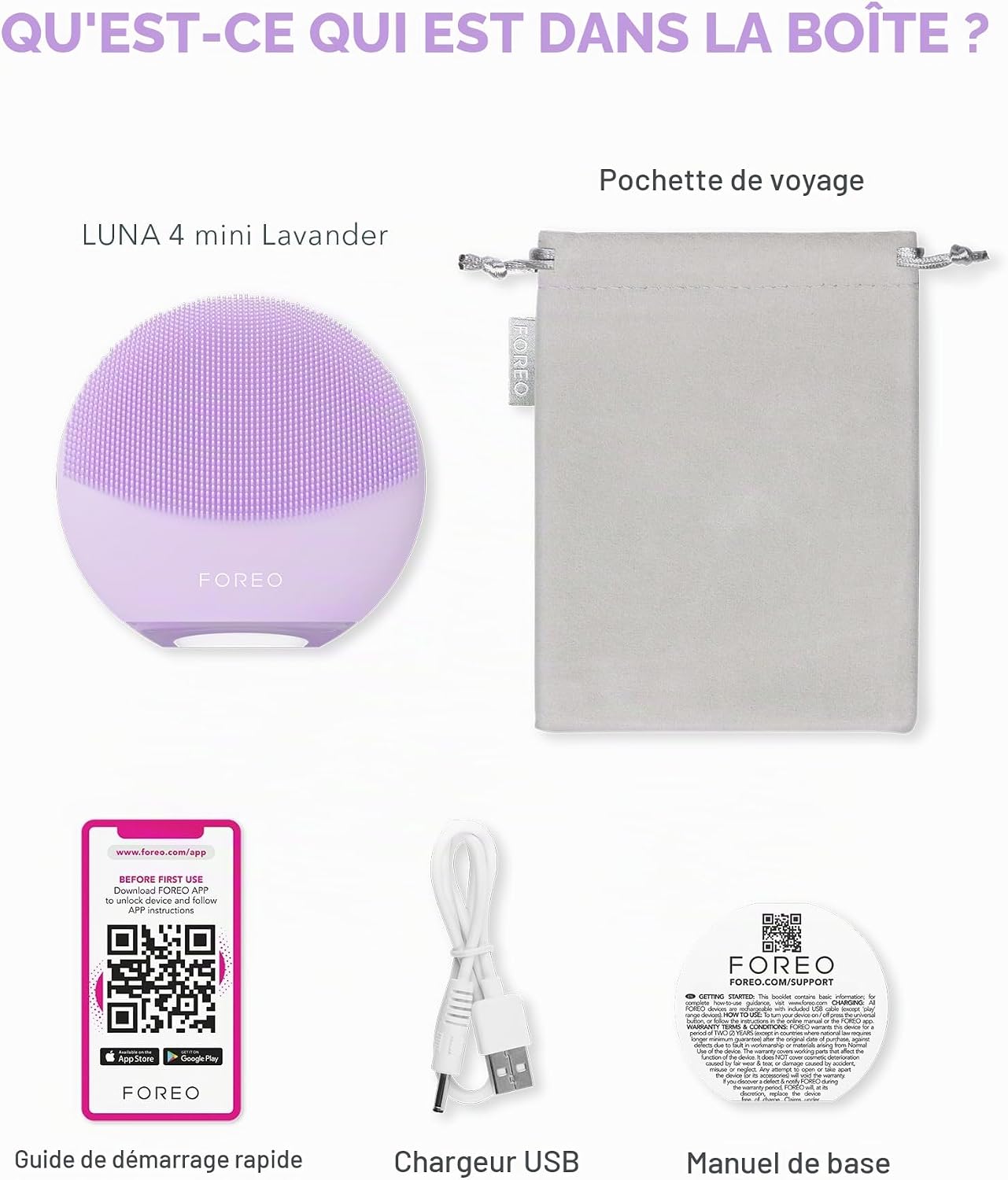 Thumbnail 6 de FOREO LUNA 4 mini – Brosse visage silicone premium pour voyage, Lavande