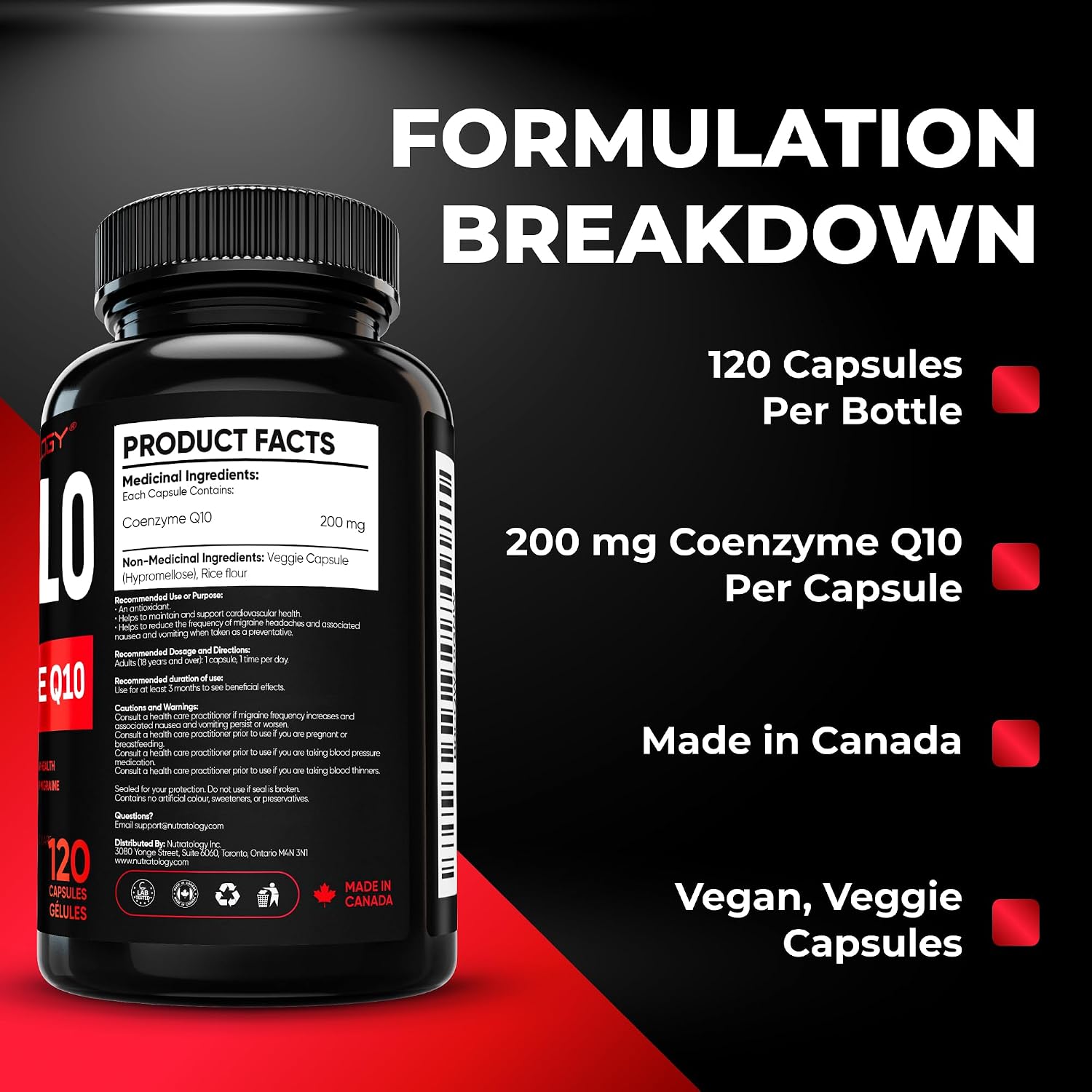 Detalle 1 de Nutratology CoQ10 supplement 200 mg