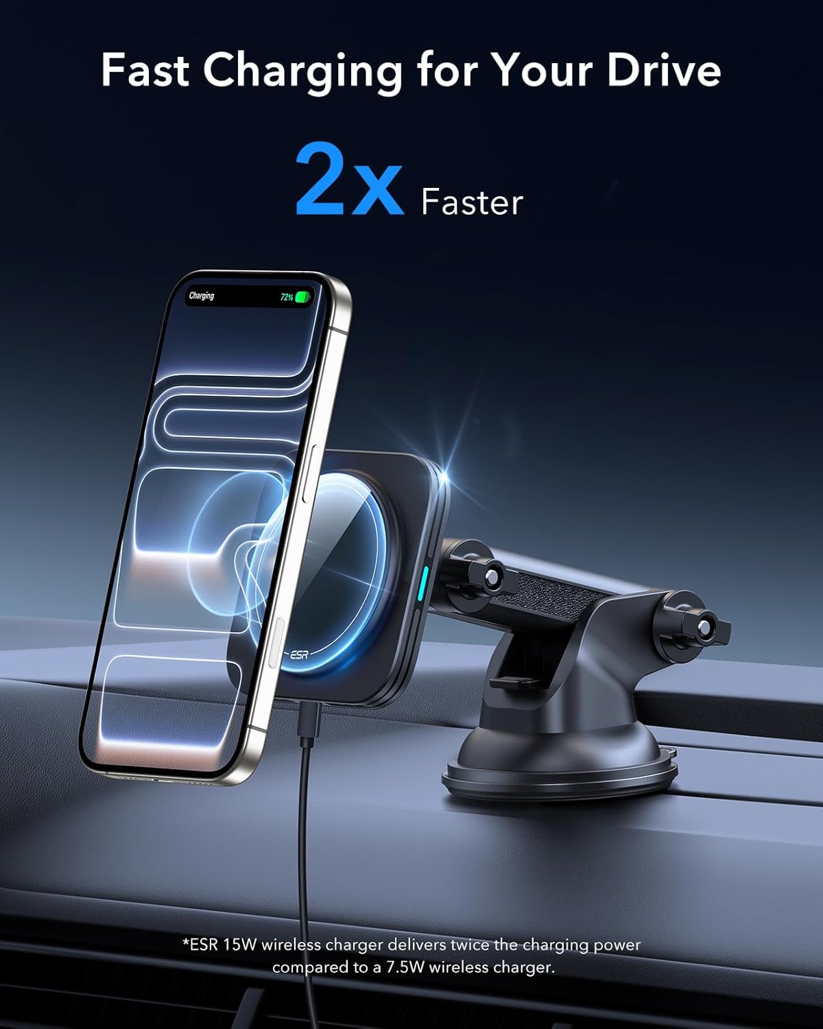 Detalle 2 de ESR S25 MagSafe Car Mount Charger 15W