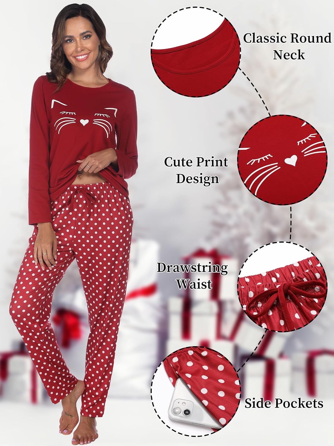 Detalle 2 de Reliwel Pyjama coton femme 2 pièces