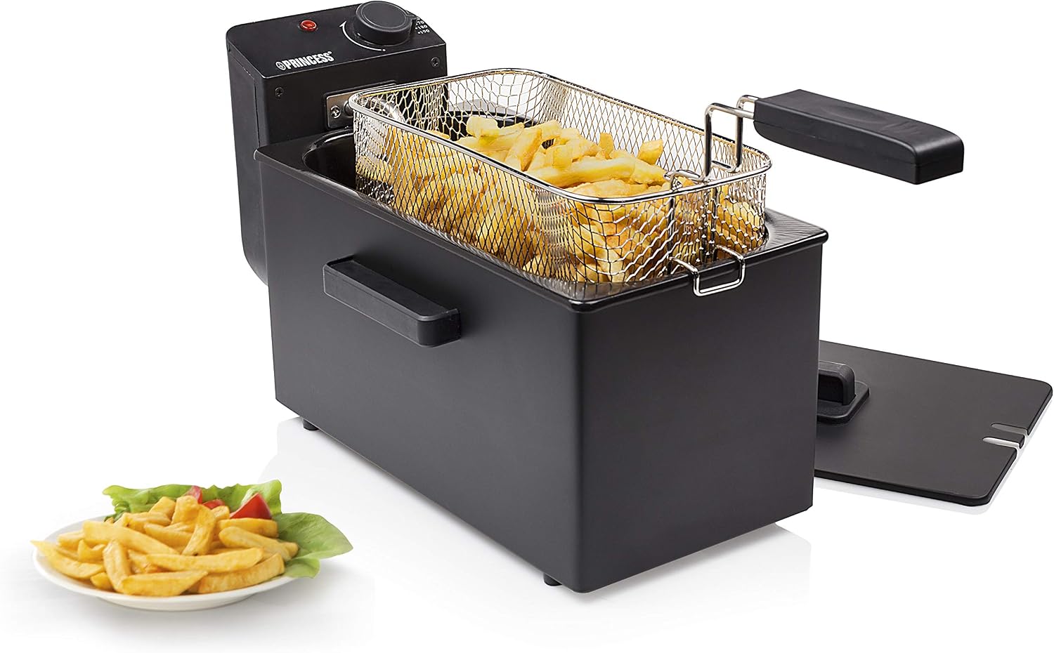 Detalle de Princess Friteuse 182727 – 4 portions, 3 L, 2000 W, Acier inoxydable noir