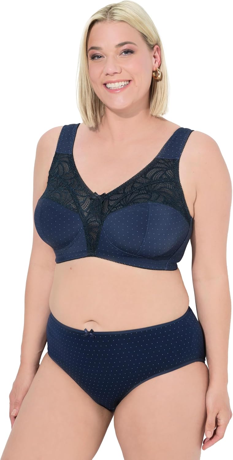 Detalle de Ulla Popken Femme Grandes Tailles Soutien-Gorge de Maintien sans Armatures en Dentelle