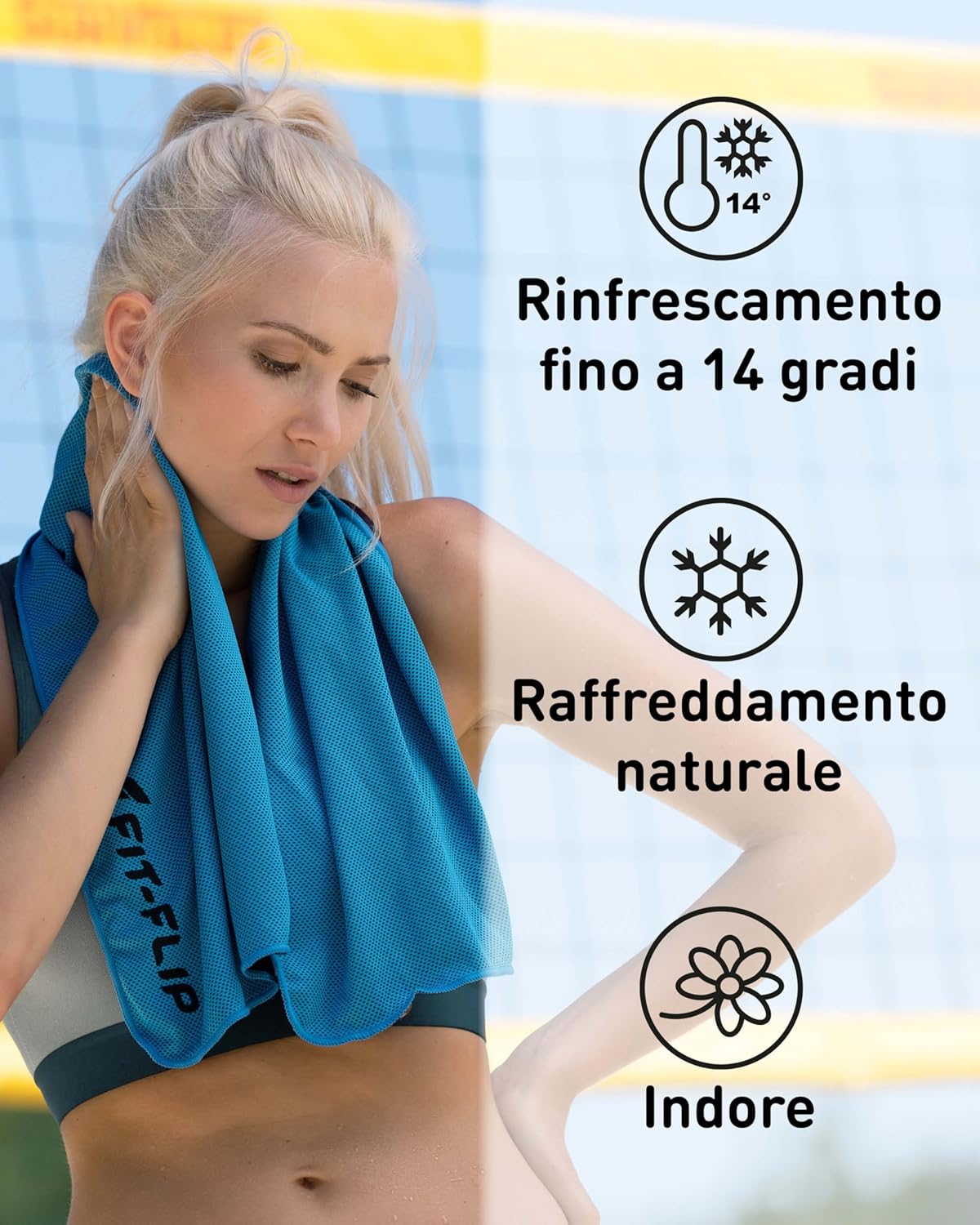Thumbnail 1 de Fit-Flip Set da 3 asciugamani rinfrescanti 100x30 cm: microfibra traspirante, effetto cooling senza chimica