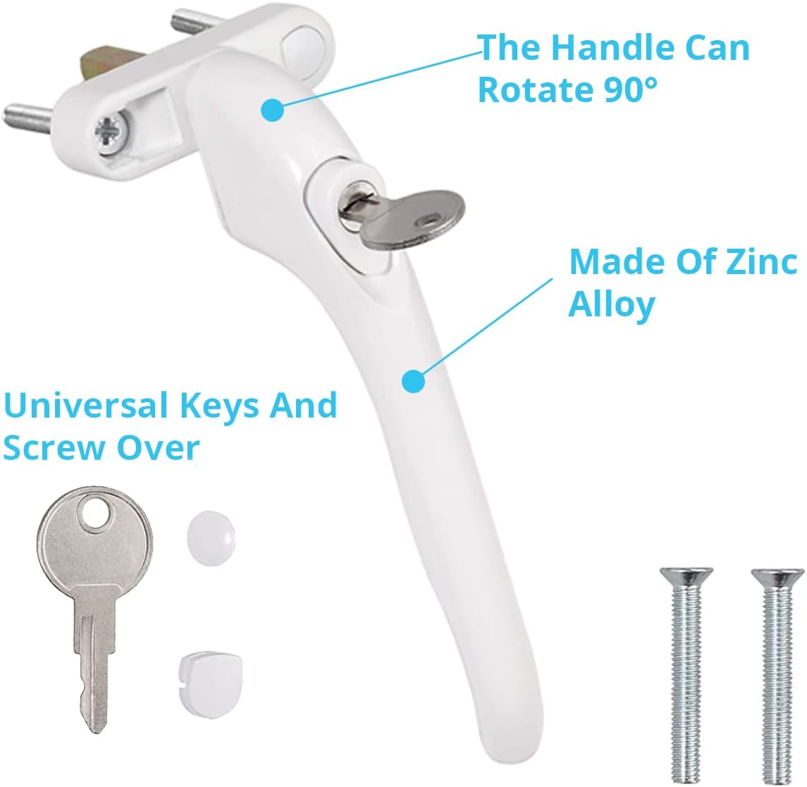 Thumbnail 4 de WODSTA Upvc Window Handle 2pc Lockable Espag 43mm ⌛