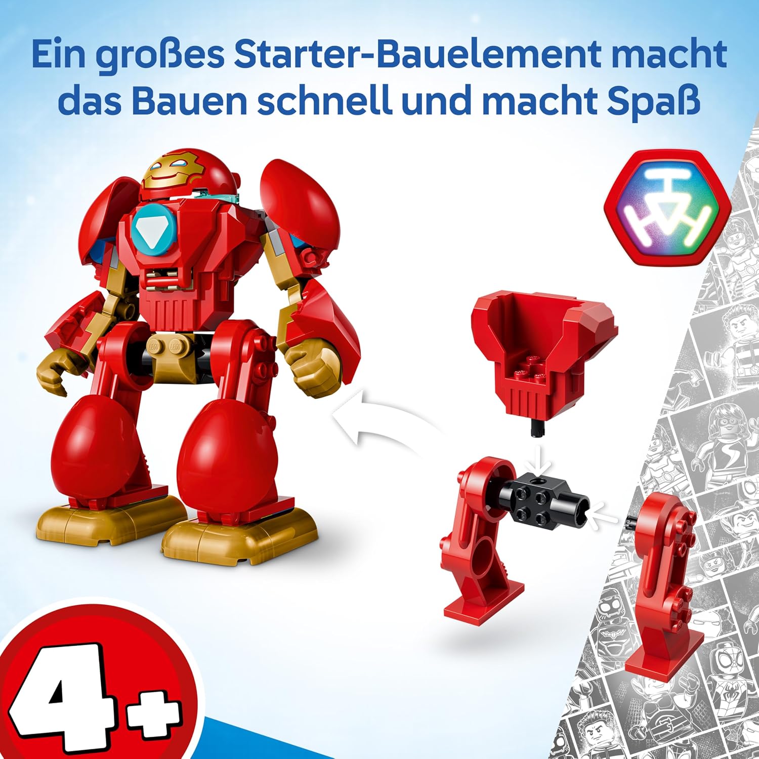 Thumbnail 3 de LEGO ǀ Marvel Iron Man und Seine Fantastischen Freunde Ultron vs. Iron Man (11209) – Mech-Action und Flugfigur für Kinder ab 4 Jahren