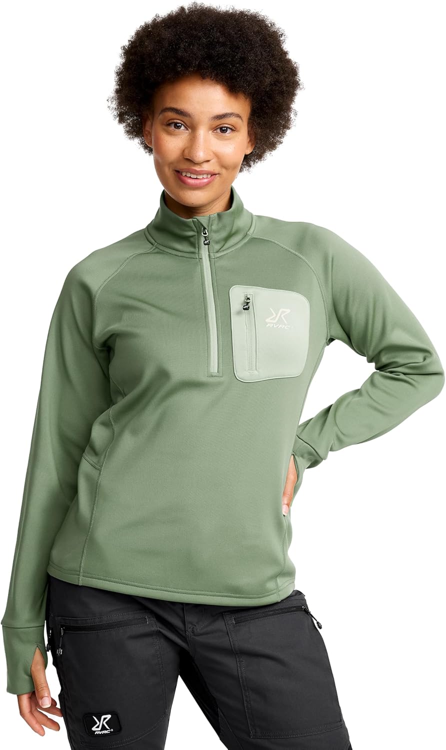 Thumbnail 6 de RevolutionRace Evolution Half-Zip Stretch Fleece da donna: pile elastico con mezza zip