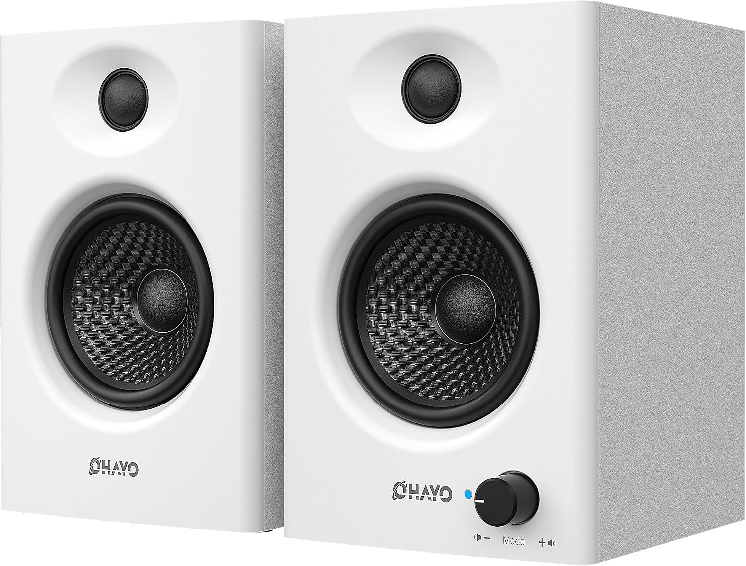 Detalle de OHAYO 60W Aktive PC-Lautsprecher – Bluetooth 5.3, USB-C/RCA/AUX, 2.0 Stereo Set (1 aktiv + 1 passiv)