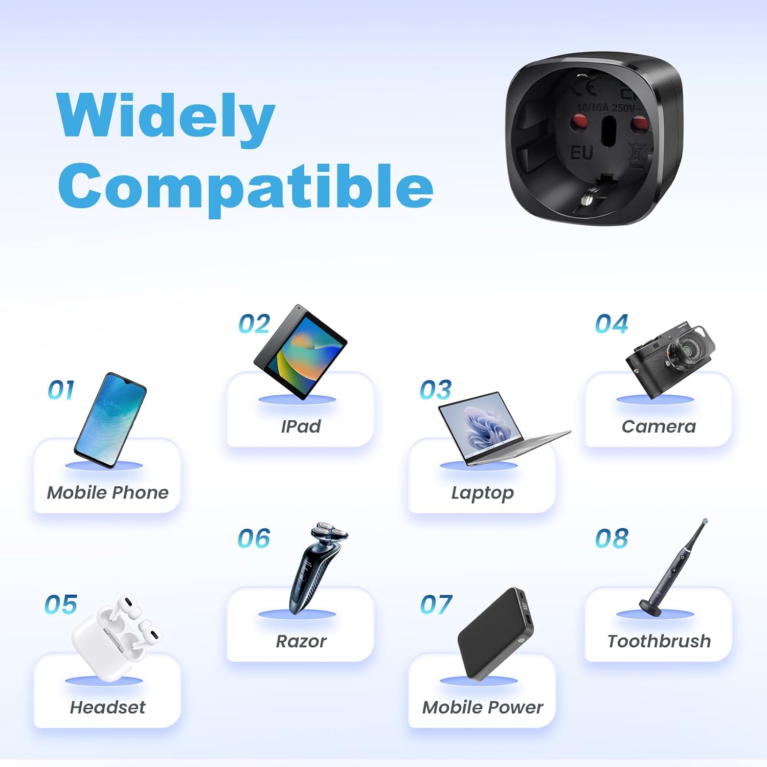 Thumbnail 6 de Vutizal Reiseadapter UK 2er Pack – EU zu UK Typ G Steckdosenadapter