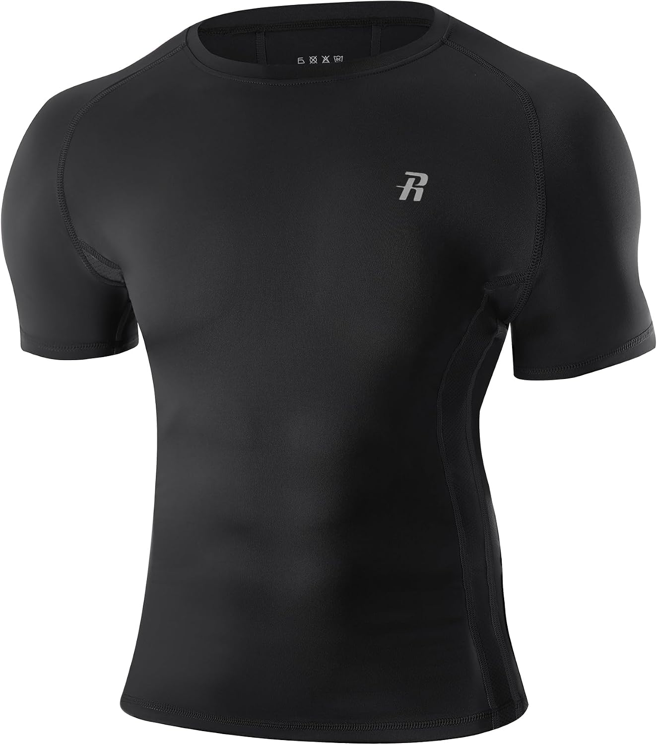 Detalle de Runhit Men’s Compression Short Sleeve Shirt (1/3 Pack) Quick-Dry Base Layer