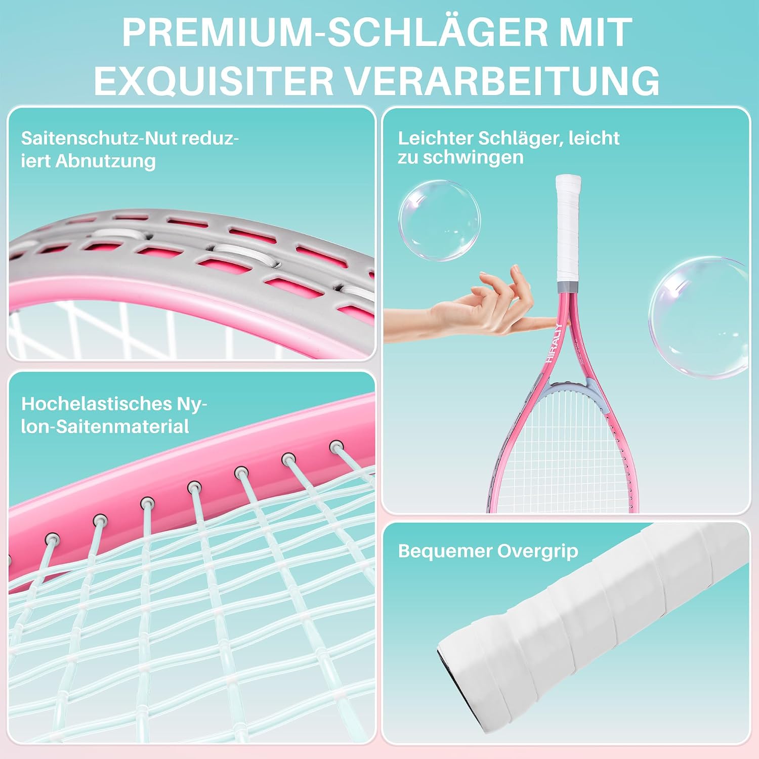 Detalle 2 de HIRALIY 27in Tennis Rackets Set