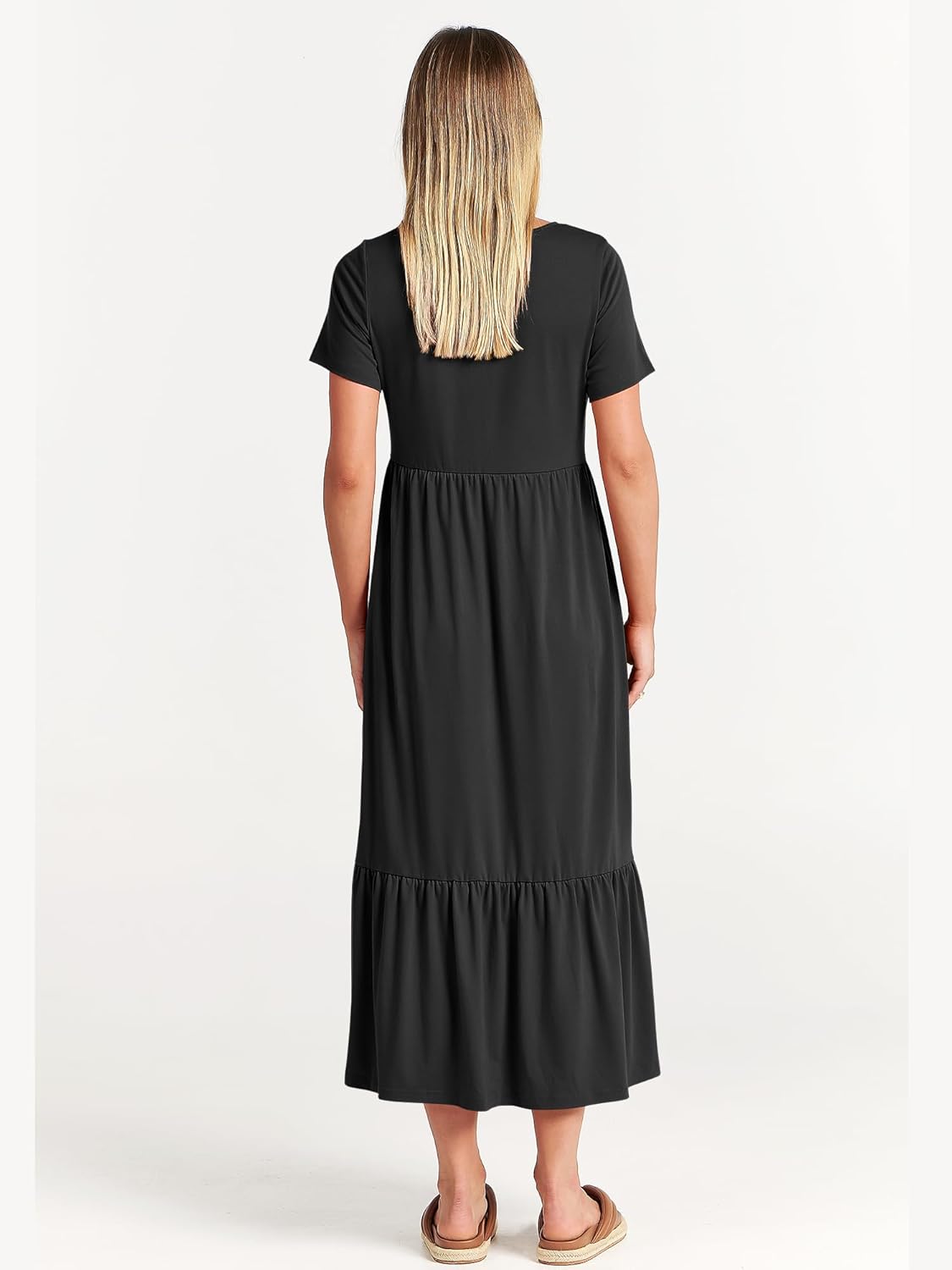 Thumbnail 4 de ANRABESS 2026 Summer Casual Maxi Dress — A-Line Tiered Flowy Dress with Pockets