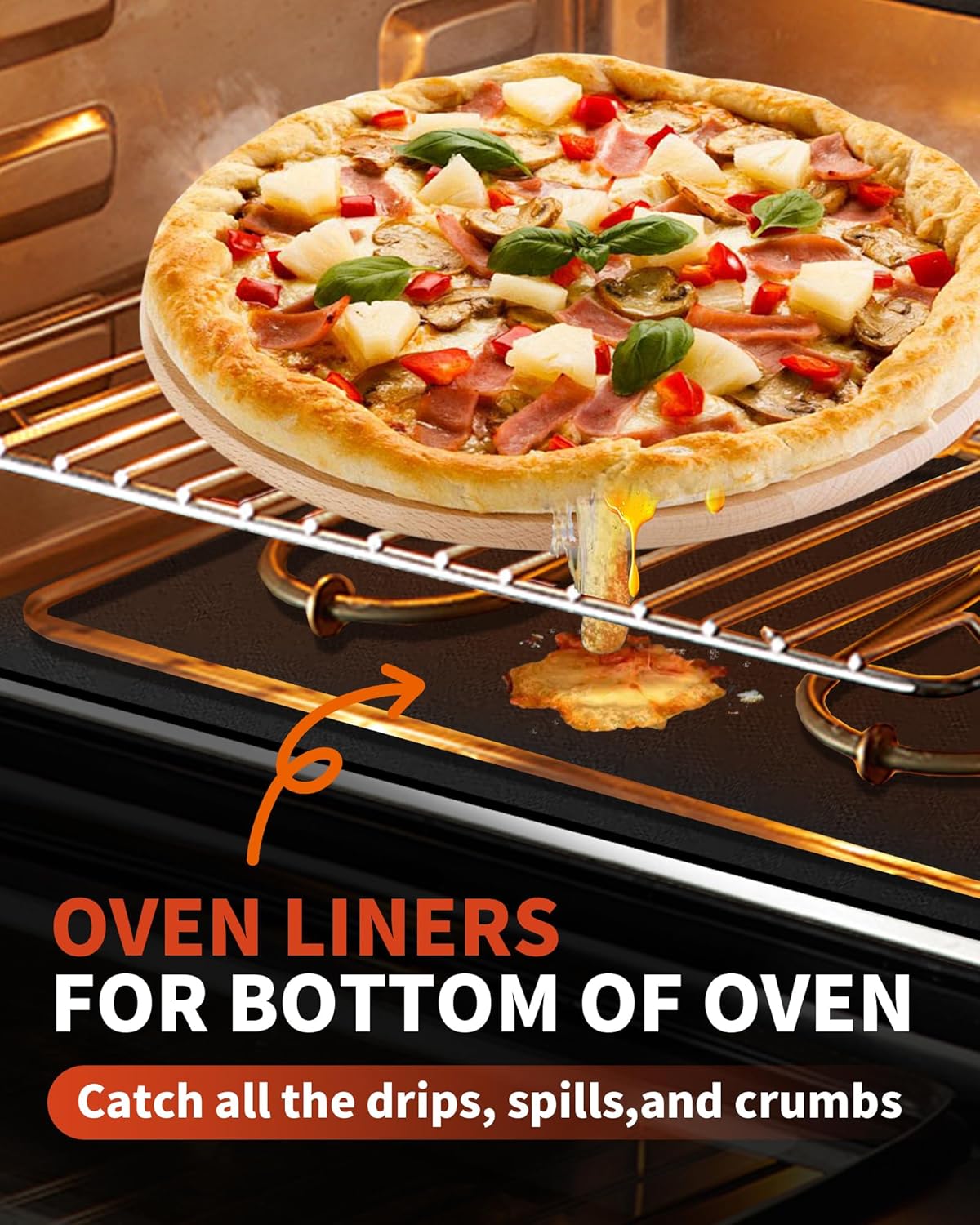 Detalle 2 de Oven Liners 17"x25" 2-Pack Reusable Oven Mats
