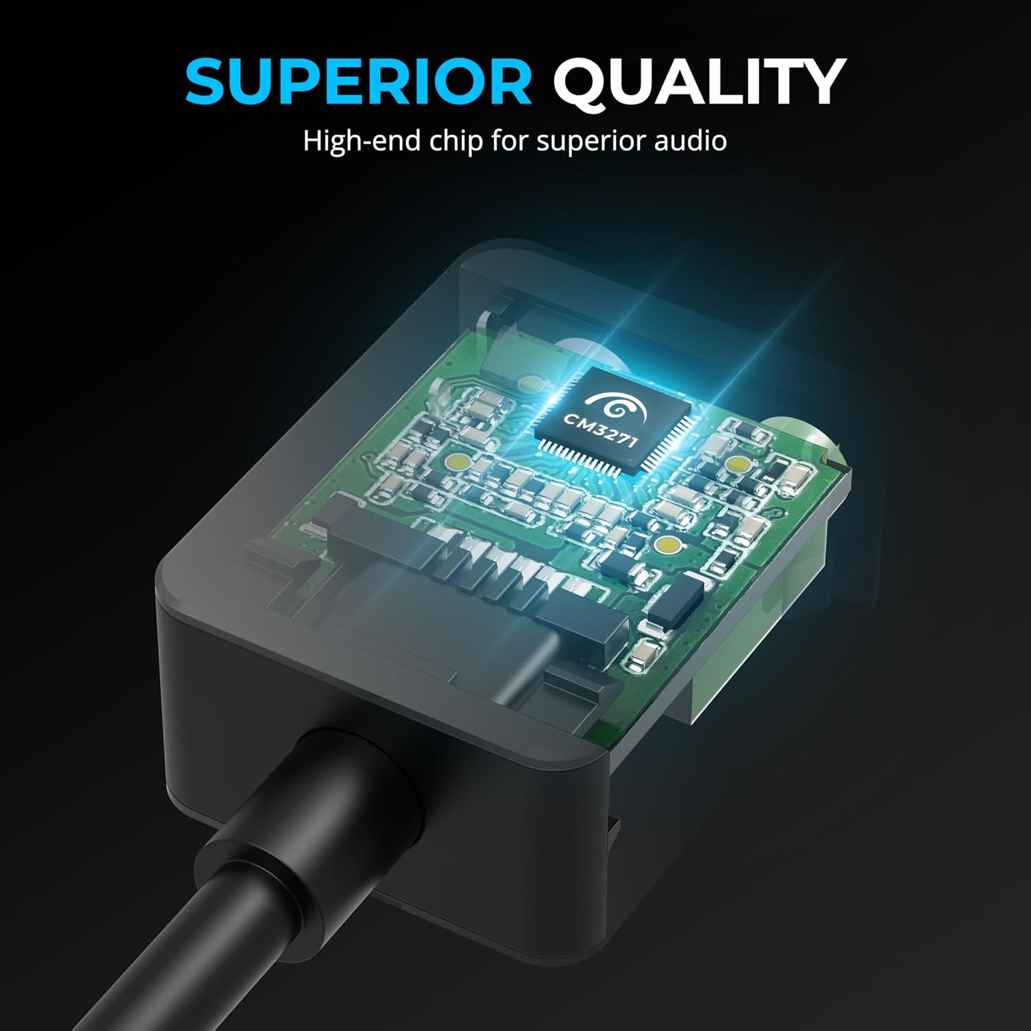 Thumbnail 5 de SABRENT USB-C Externe Soundkarte AU-UCMA (24-Bit/96 kHz) – USB Typ-C auf 3,5-mm-Klinke für Stereo-Out & Mikrofon