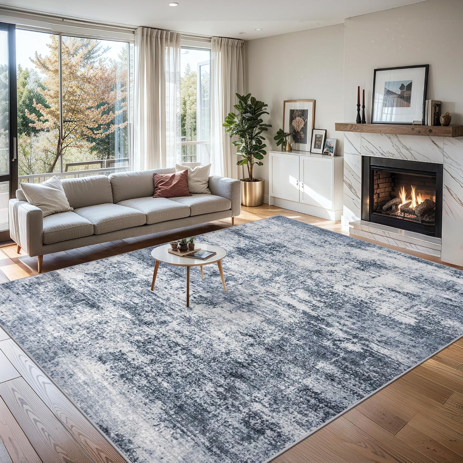 Detalle de 6x9 Washable Abstract Area Rug, Non-Slip