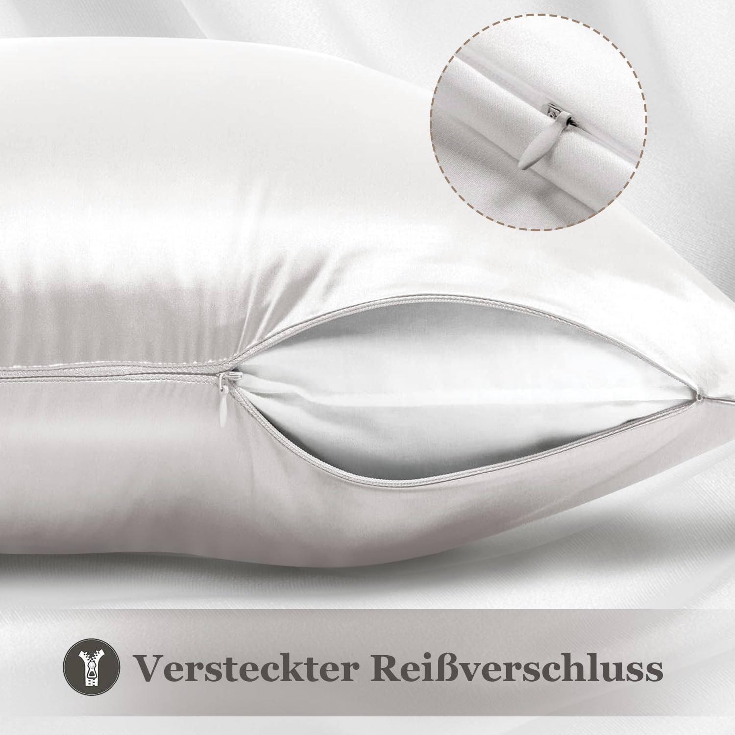 Thumbnail 3 de Adubor Seidenkissenbezug 40x80 cm