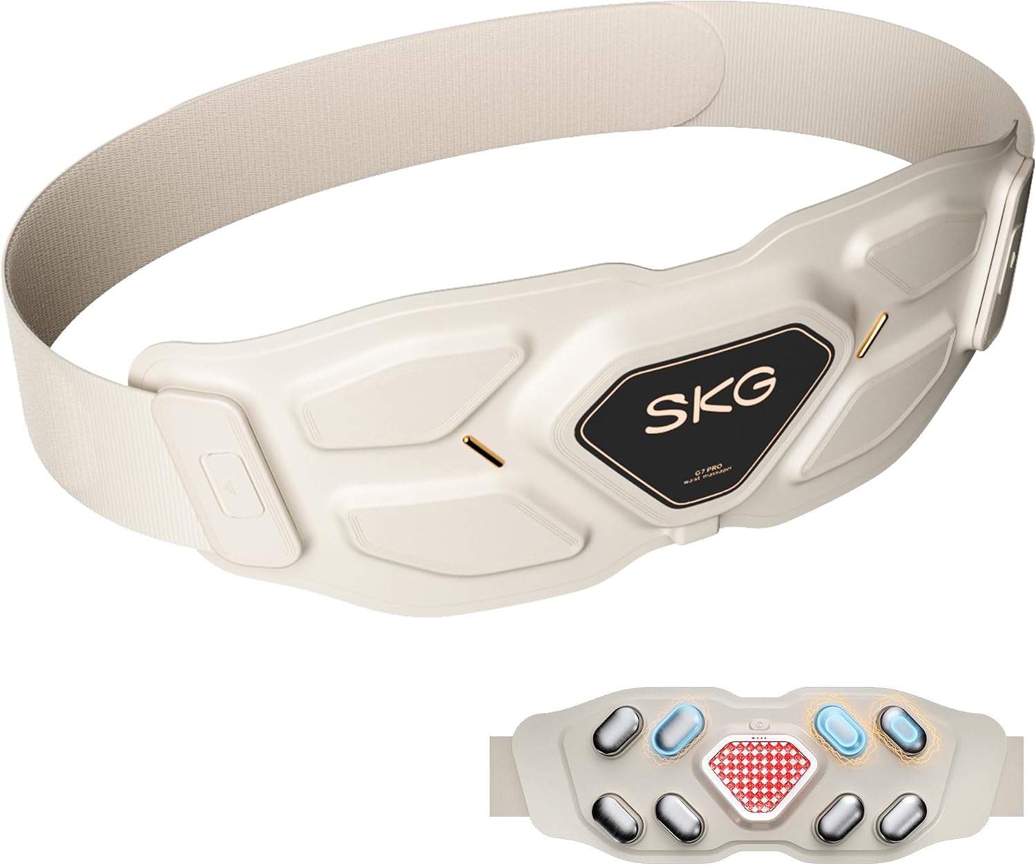 Detalle de SKG Lower Back Massager adjustable cordless heating pad