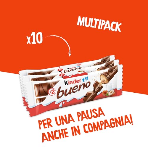 Detalle 2 de Kinder Bueno snack al cioccolato e nocciole, wafer ripieno, 30 confezioni
