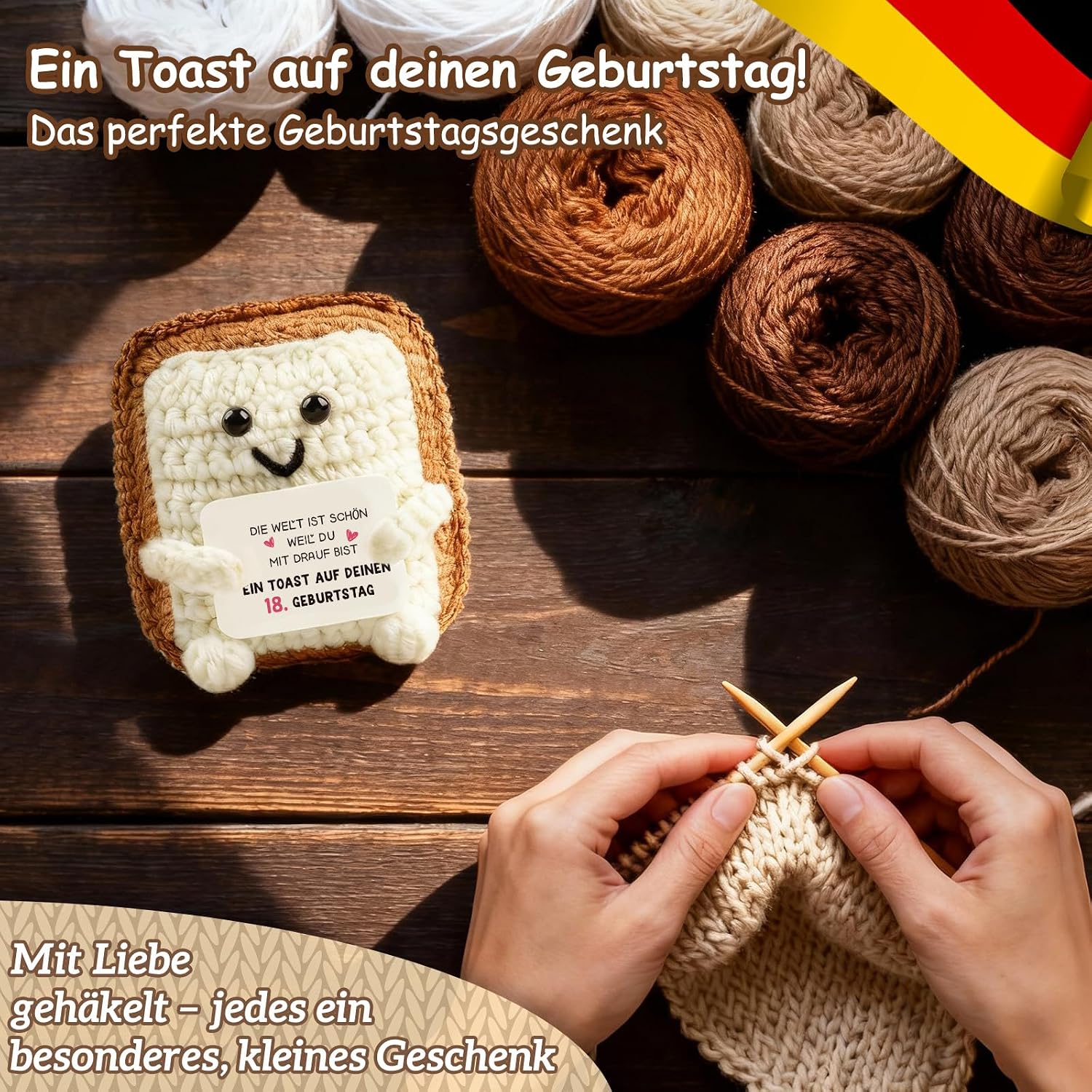 Detalle 1 de Giftota Pocket Hug Toast 18. Geburtstag