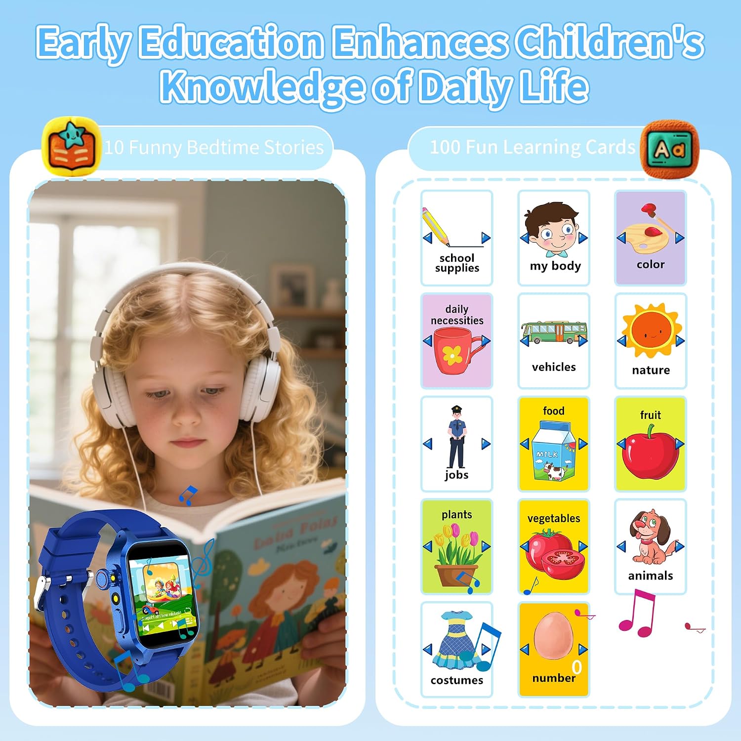 Detalle de Kids smart watch with 100+ learn cards