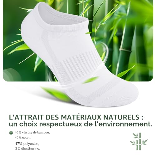Detalle de Cirorld Chaussettes Sport en Bambou/Coton Mixte - 6 Paires, Tailles 39-42 & 43-46