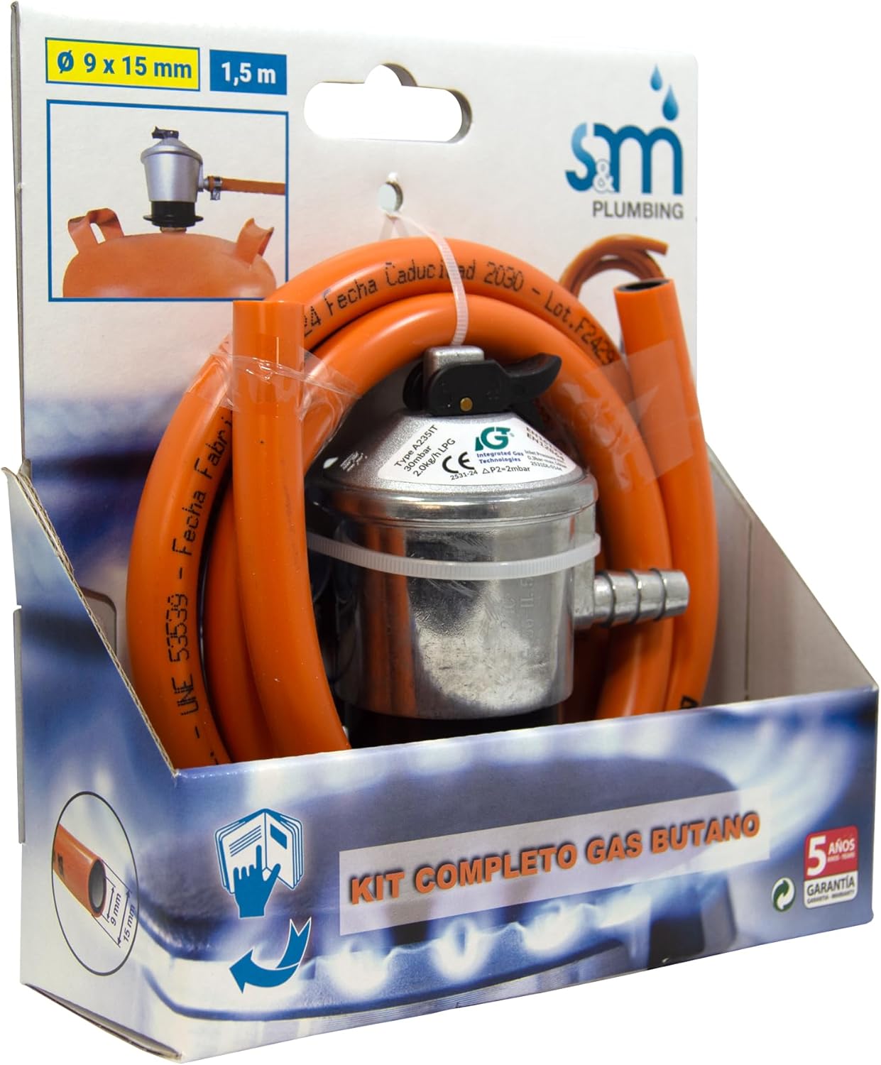 Thumbnail 2 de S&M kit butano 1,5 m 2 abrazaderas