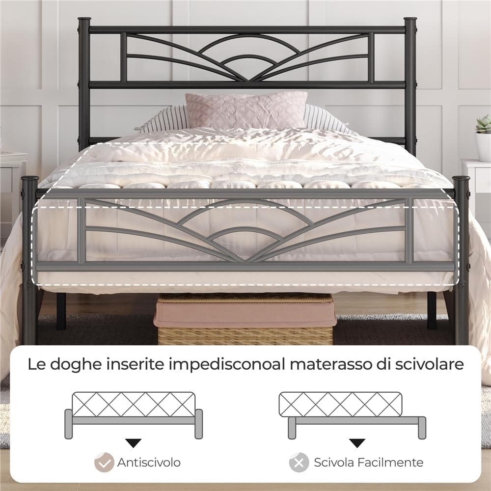 Thumbnail 6 de Yaheetech Struttura Letto Singolo 90x190 cm