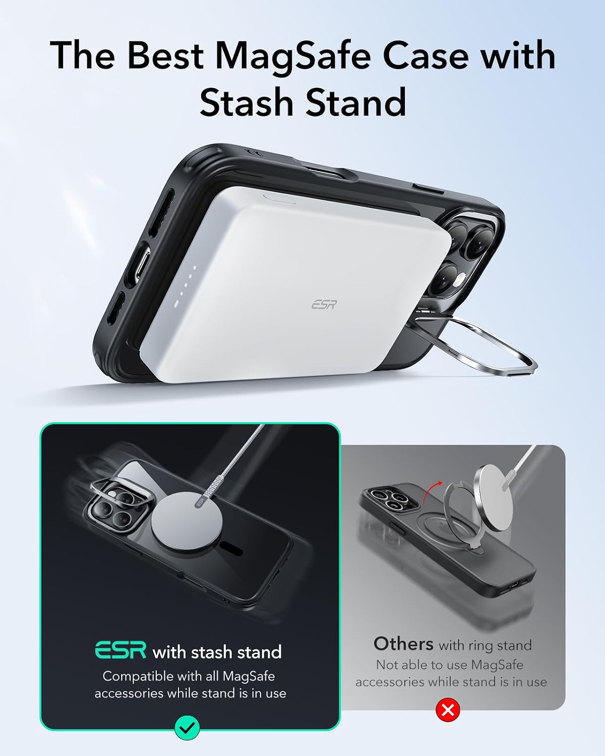 Detalle 2 de ESR iPhone 16 Pro Max Clear Black MagSafe Case