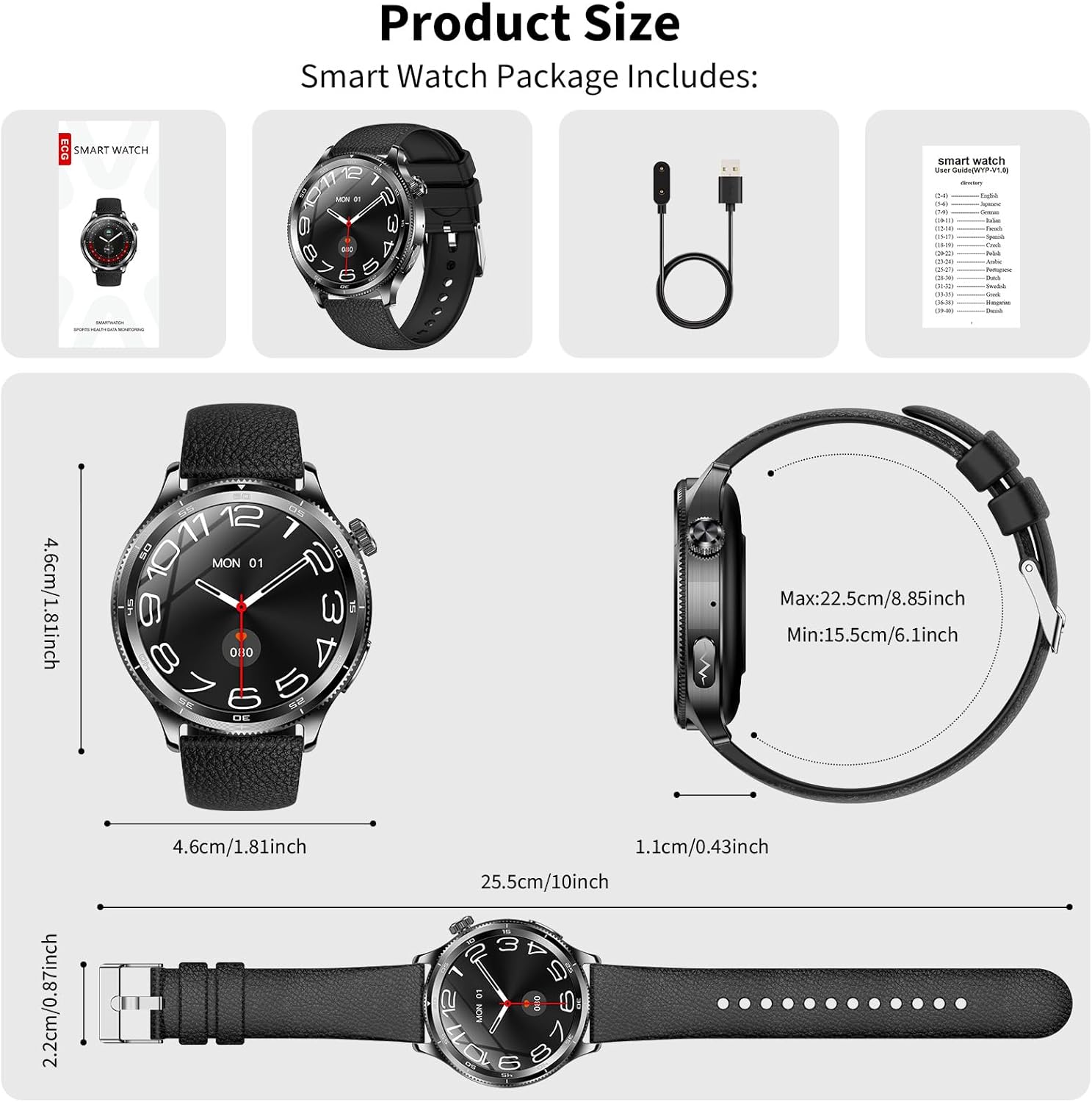 Thumbnail 5 de 2026 Smart Watch for Men with ECG & Blood Pressure — 1.43" AMOLED Fitness Tracker