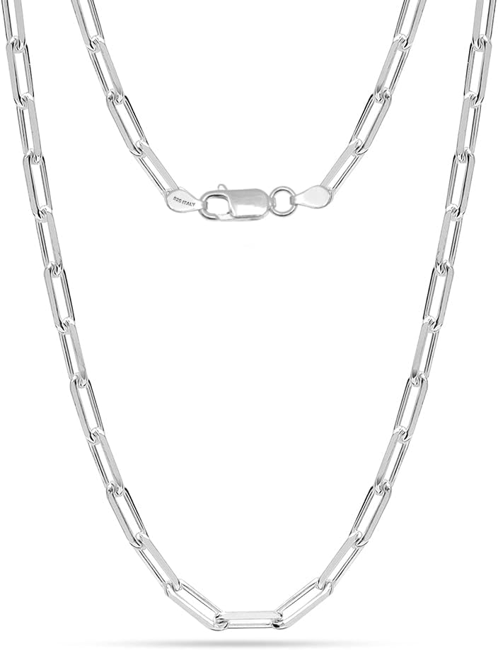 Detalle de LeCalla Links Sterlingsilber Gliederkette – 3 mm, 18–24 Zoll, italienisches Design