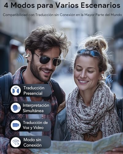 Detalle 2 de Boytond Auriculares Traductor en Tiempo Real: Traductor Instantáneo de Voz con IA, 164 Idiomas, Auriculares Inalámbricos Hi-Fi
