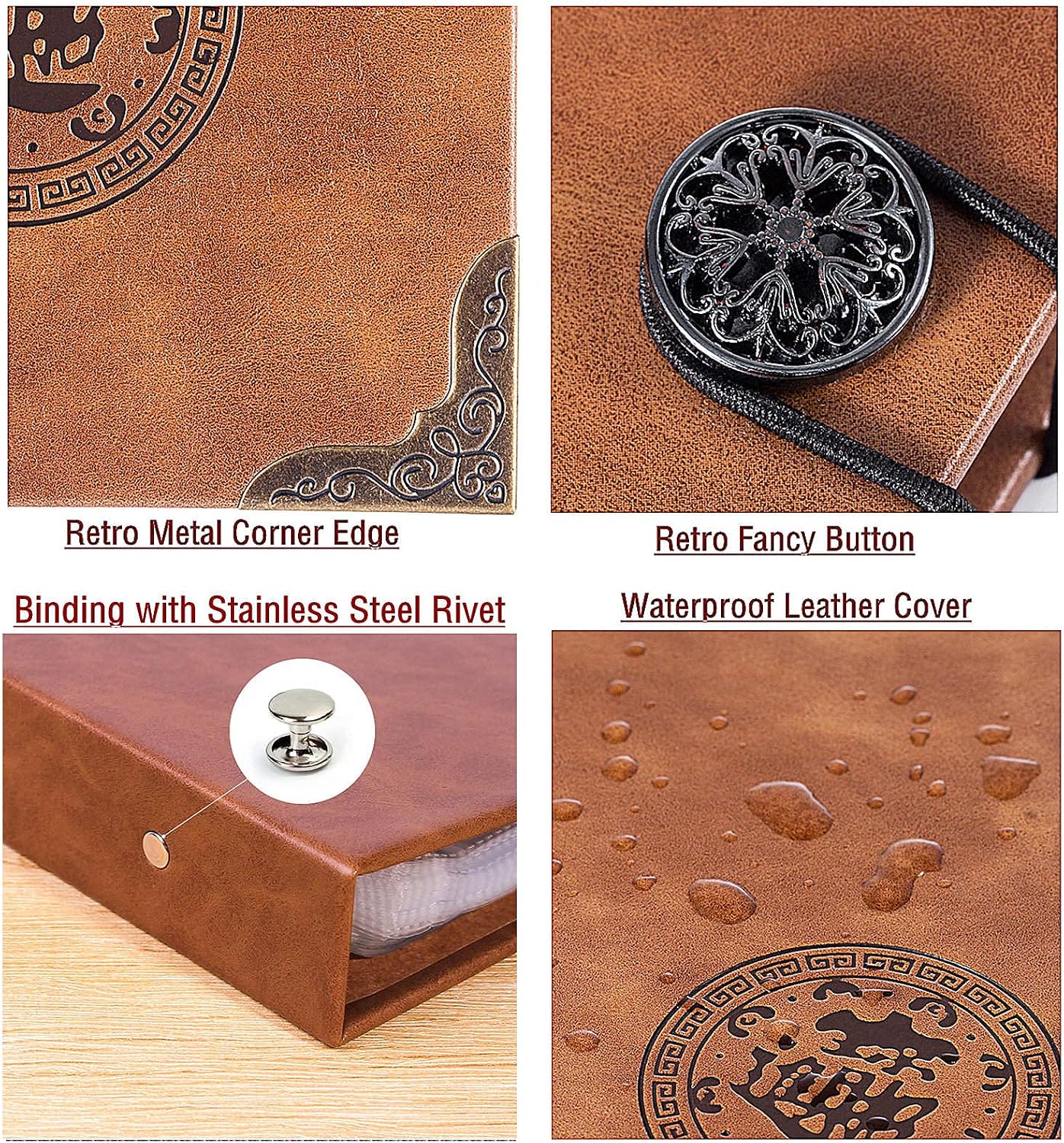 Detalle 2 de Ettonsun 398-Pocket Leather Coin Album