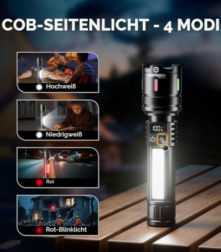 Thumbnail 2 de Esgreen Taschenlampe LED Aufladbar 2er-Set – 1.000.000 Lumen, USB‑C, LCD Display