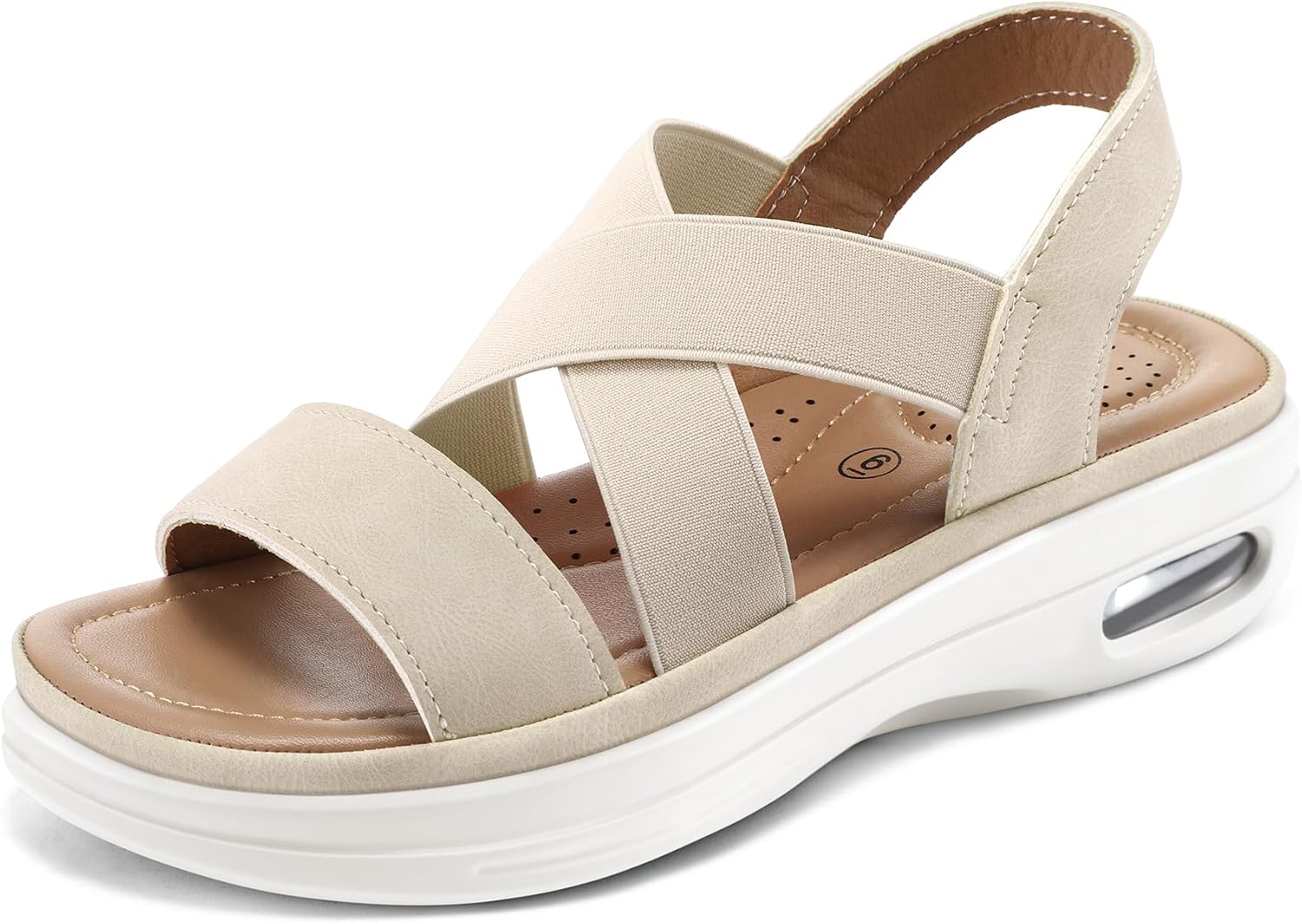 Detalle de mysoft Women's Comfortable Walking Sandals with Air Cushion and Elastic Band