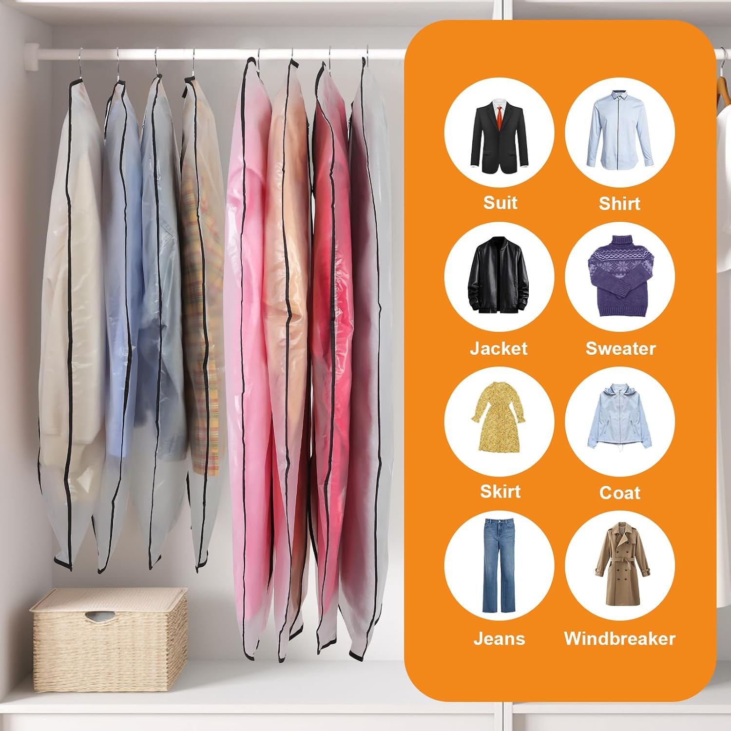 Thumbnail 4 de Dress Bags Covers Long 60x140 cm 6 Pack