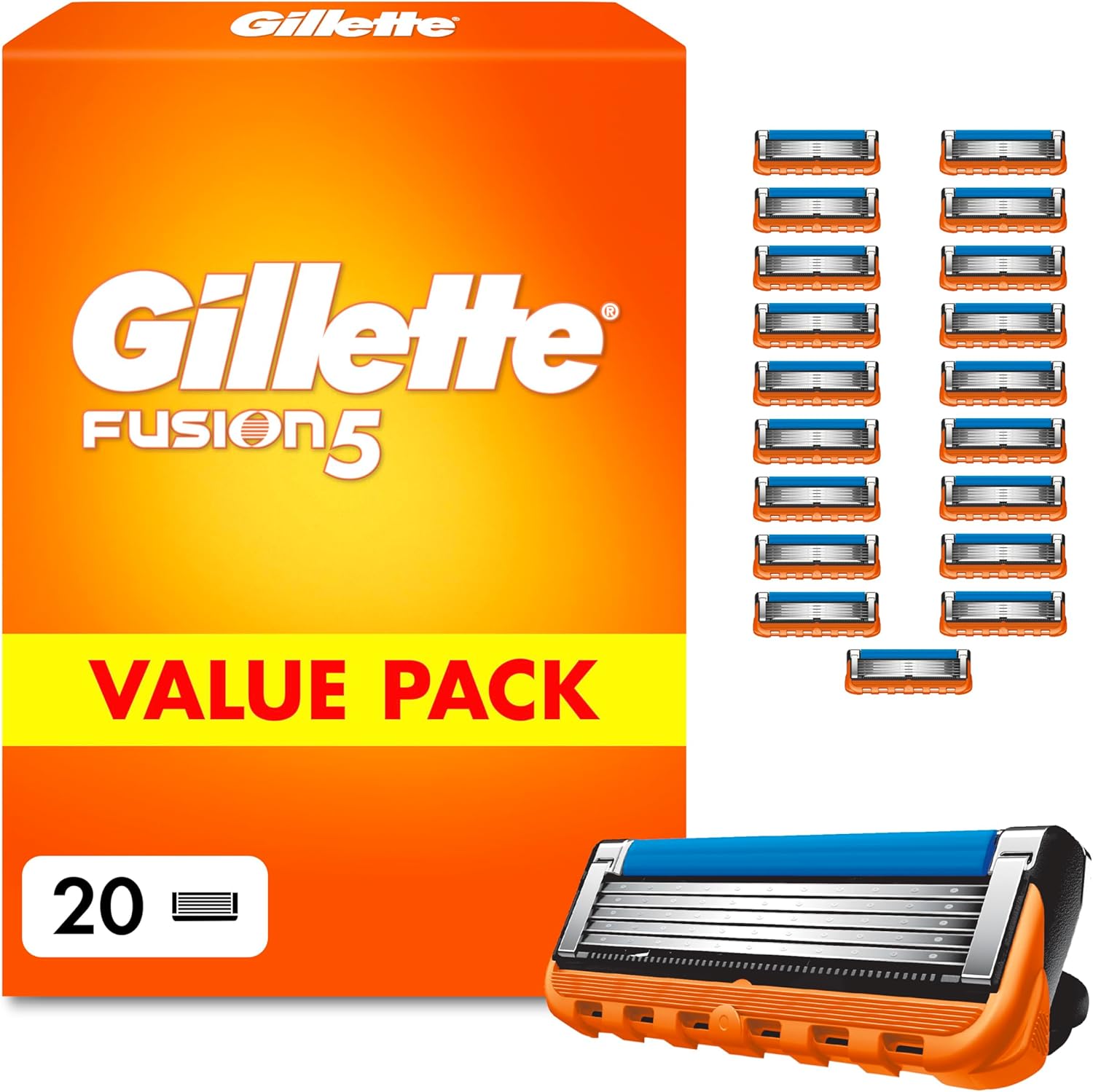 Detalle de Gillette Fusion5 recharges 20 cartouches pour rasage manuel 🪒