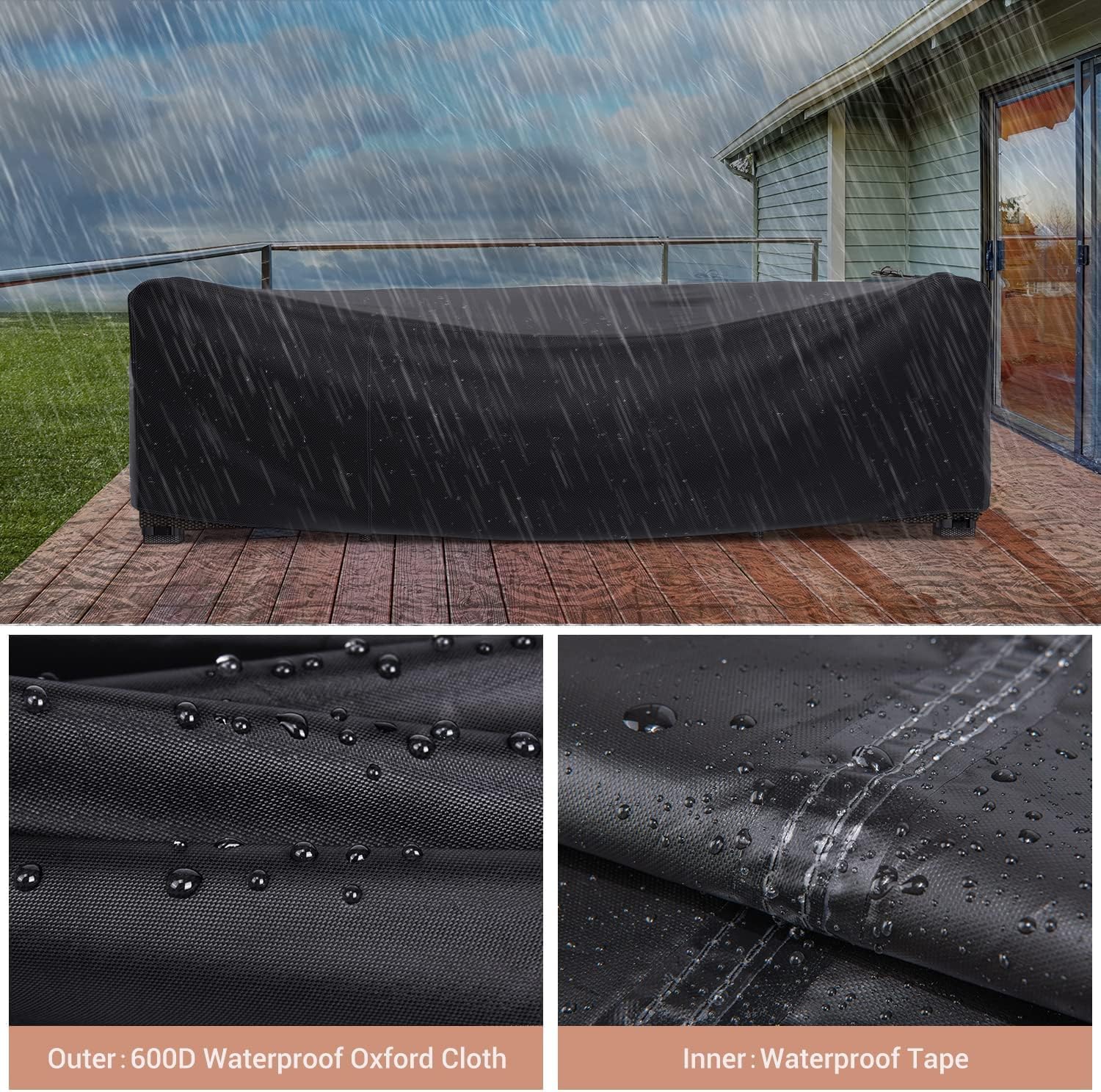 Detalle 1 de Mrrihand Patio Furniture Cover 84"L x 44"W x 23"H